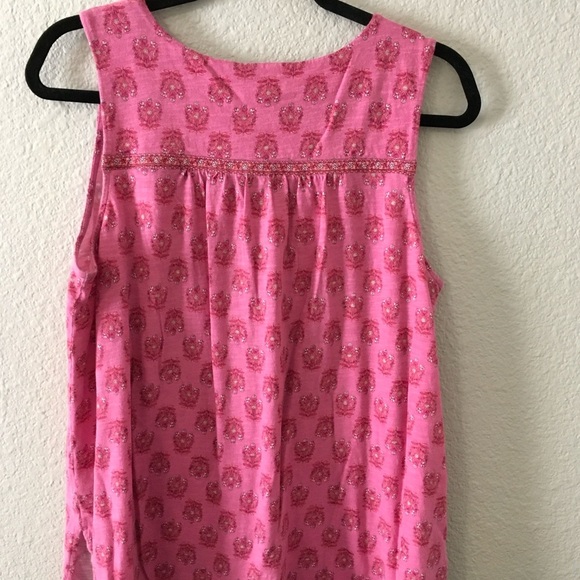 J. Jill Pink Patterned Sleeveless Blouse Petite Large - Picture 3 of 5